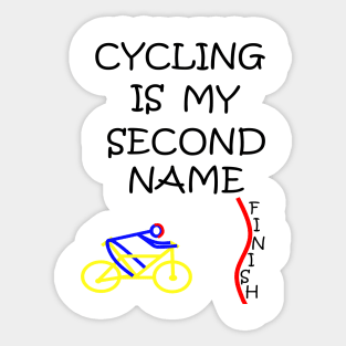 Stick Figure Cycling Sticker